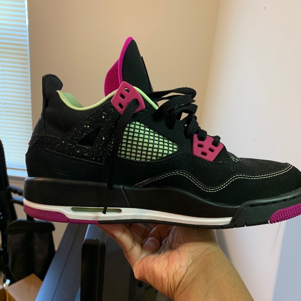 Jordan 4 Retro Fuchsia and Green